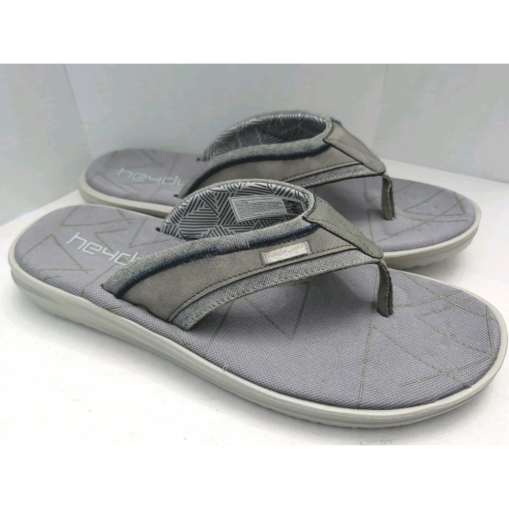 Hey Dude Sox Collection Sandals Flip Flop Thong Sandals Dark Grey Men's Size 13